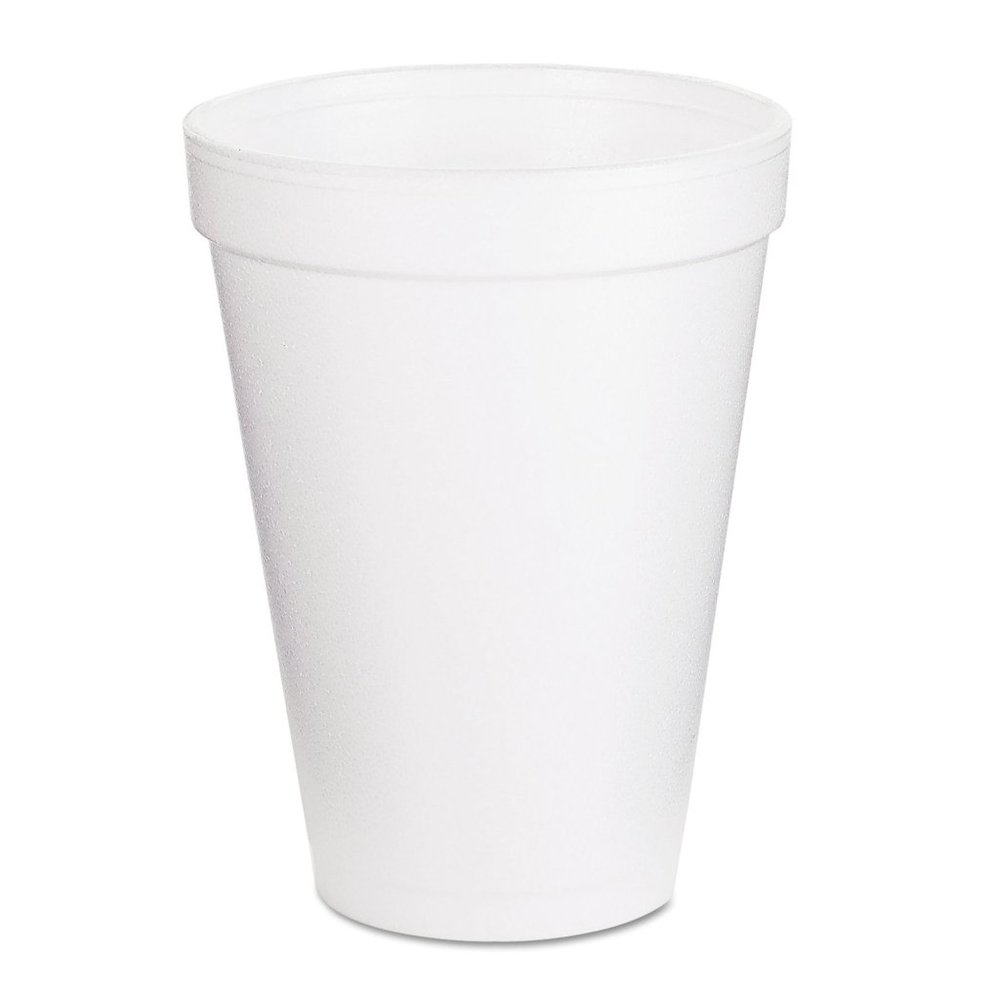 Dart Disposable Drinking Cup White Styrofoam 12 oz. 1000 Ct 12J12
